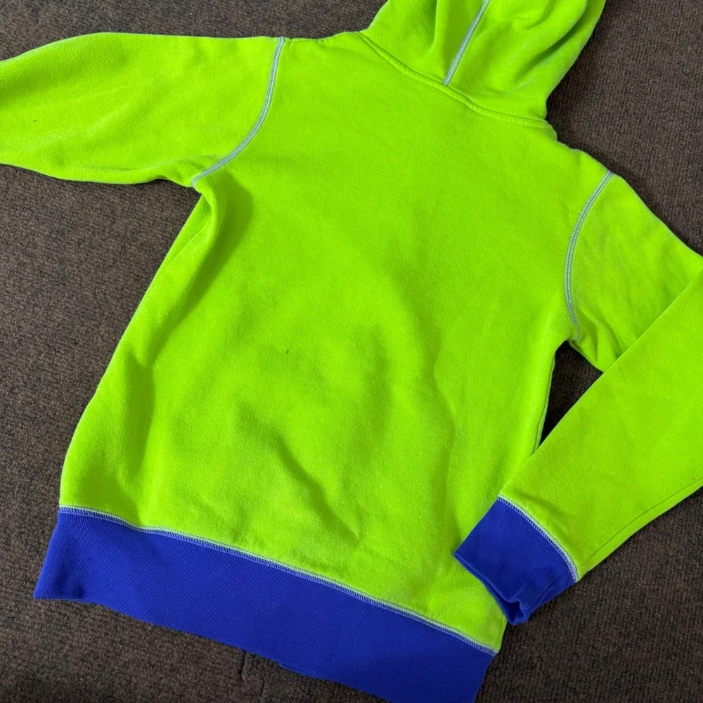 Nike Kids Full Zip Hoodie Lime Green Purple‎ Fleece Sweatshirt Size L 12-13 Yrs